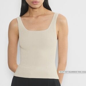 Sculpt Knit Square Neck Tank Size Small from Aritzia in ORANGE